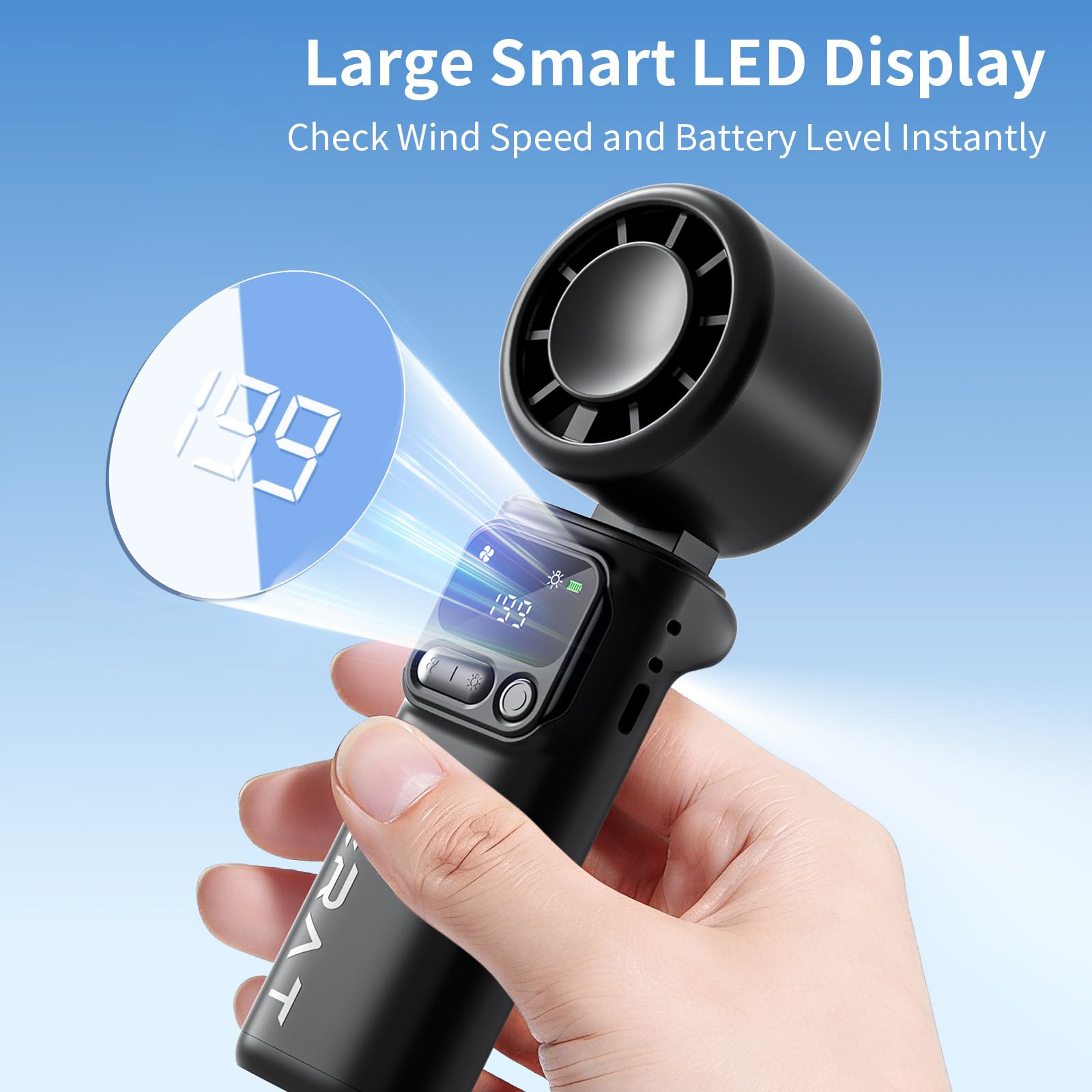 Lerat Portable Handheld Turbo Fan, 5-Speed High Power Mini Fan